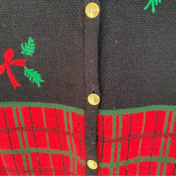 Vtg Croft & Barrow Women's Christmas Vest Size Petite L Embroidered Poinsettia - Picture 7 of 10